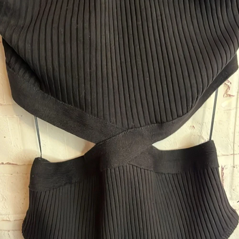ZARA CUTOUT RIBBED BLACK SLEEVELESS BODYSUIT NEW LARGE - Picture 9 of 14